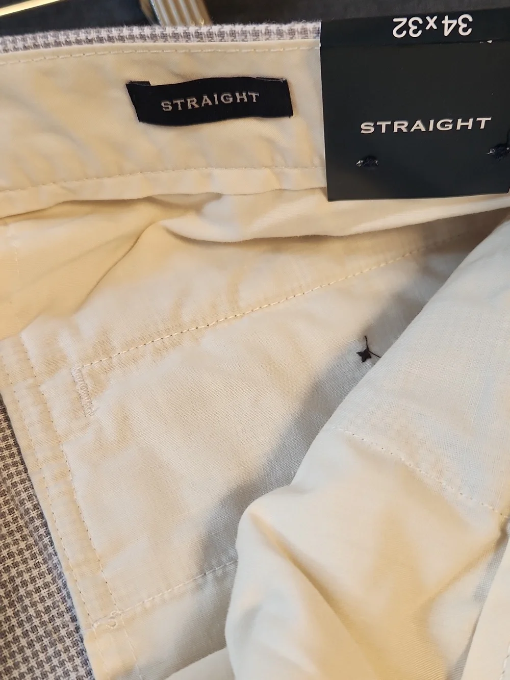 J. Crew Men’s Light Gray Micro Houndstooth  Linen Blend Straight Pants 34/32
